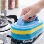 Household Cleaning Brush With Handle Dish Soap Bathroom Kitchen Tub Thicken Scrubbing Sponge Wipe Durable Tools Accessories Home