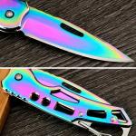 Outdoor stainless steel folding knife, mini pocket knife, portable fruit slicing knife, hunting and fishing survival hand tools
