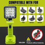 Power Tool Parts For Makita For DeWalt For Bosch For Milwaukee For Ryobi lithium Battery Flashlight Working Light Camping Lamp