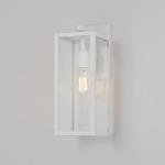 GLOBE Electric 44836 Bowery 1-Light Outdoor Indoor Wall Sconce, Matte White, Clear Glass Shade