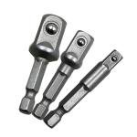 Chrome Vanadium Steel Socket Adapter Set Hex Shank 1/4" 3/8" 1/2" Extension Drill Bits Bar Set Power Tools TF003