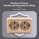 Wood Paint Wall Surface 2 Sockets Plugs EU Exterior Electrical Outlets With Ground Outdoor Power Socket Flame Retardant Plastic