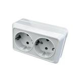WESA White Wall Surface 2 Sockets Plugs EU Exterior Electrical Outlets With Ground Power Socket Flame Retardant Paint Plastic