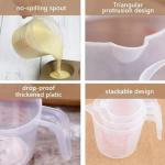 250/500/1000ml Baking Liquid Measuring Cups PVC Scale Cup Plastic Measuring Volume Beaker Kitchen Laboratory Jugs Tool