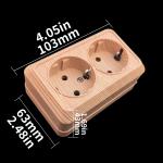 Wood Paint Wall Surface 2 Sockets Plugs EU Exterior Electrical Outlets With Ground Outdoor Power Socket Flame Retardant Plastic