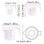 250/500/1000ml Baking Liquid Measuring Cups PVC Scale Cup Plastic Measuring Volume Beaker Kitchen Laboratory Jugs Tool