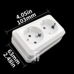 WESA White Wall Surface 2 Sockets Plugs EU Exterior Electrical Outlets With Ground Power Socket Flame Retardant Paint Plastic