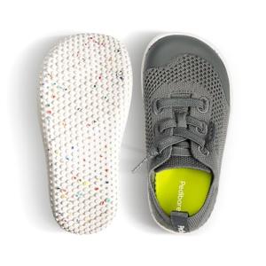 Pedibare Toddler Barefoot Shoes - Wide Toe Box Zero Drop Flexible Lightweight Sneakers - Breathable Non-Slip Easy On/Off Skin-Friendly Minimalist for Indoor Outdoor Walking Running Grey