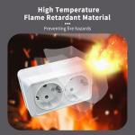 WESA White Wall Surface 2 Sockets Plugs EU Exterior Electrical Outlets With Ground Power Socket Flame Retardant Paint Plastic