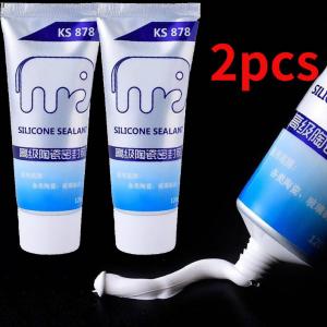 2pcs Safe High Strength Silicone Sealant White Water-Resistant Adhesive for Interior and Exterior Use Home Kitchen Bathroom