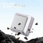WESA Silvery Wall Surface Button Light Switch EU Spray Paint Plastic Outdoor 1 Gang 1 Way Wall Exterior Rocker On / Off  Switch