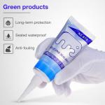 2pcs Safe High Strength Silicone Sealant White Water-Resistant Adhesive for Interior and Exterior Use Home Kitchen Bathroom
