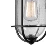 Globe Electric 44094 1-Light Outdoor/Indoor Wall Sconce, Black Finish, Seeded Glass Shade, Coastal Modern Design, Weather-Resistant, E26 Base