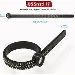 Adjustable Ring Sizer with Magnifier US/UK/EU/HK Size Chart Reusable Finger Measuring Tool for Accurate Ring Sizing