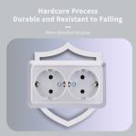 WESA Silvery Wall Surface 2 Sockets Plugs EU Exterior Electrical Outlets With Ground Outdoor Power Socket Flame Retardant Paint