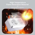 WESA Silvery Wall Surface 2 Sockets Plugs EU Exterior Electrical Outlets With Ground Outdoor Power Socket Flame Retardant Paint