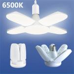 E27 Fan Shape Foldable 28W LED Bulb AC220V/110V Deformation for Home Ceiling Lights Warehouse and Garage White Light 6500K Bulb