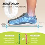 Pedibare Toddler Barefoot Shoes - Wide Toe Box Zero Drop Flexible Lightweight Sneakers - Breathable Non-Slip Easy On/Off Skin-Friendly Minimalist for Indoor Outdoor Walking Running Grey