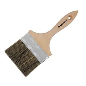 Double Thick Chip Paint Brush - Wood Stain Brushes for Painting Walls and Fence Staining - Wooden Handle Masonry Paintbrush for Varnish, Paste, Gesso and Limewash (4 inch)