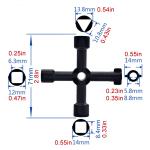 Portable 4-in-1 Hand Screwdriver Black DIY Socket Water Meter Valve Key Wrench Tool Inner Triangle Home Repair