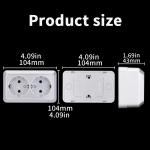 WESA Silvery Wall Surface 2 Sockets Plugs EU Exterior Electrical Outlets With Ground Outdoor Power Socket Flame Retardant Paint