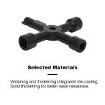 Portable 4-in-1 Hand Screwdriver Black DIY Socket Water Meter Valve Key Wrench Tool Inner Triangle Home Repair