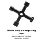 Portable 4-in-1 Hand Screwdriver Black DIY Socket Water Meter Valve Key Wrench Tool Inner Triangle Home Repair