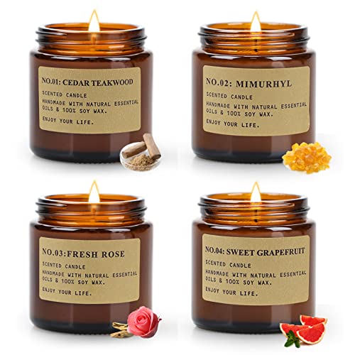 4-Pack Aromatherapy Candle Set, Fragrant Home Decor Gift