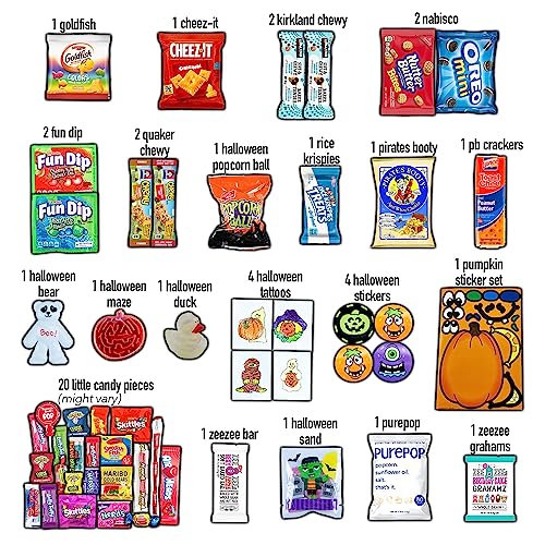 Halloween Pumpkin Candy Bucket with 50 Filled Treats