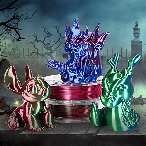 AMOLEN Dual Color PLA Filament Bundle, 4 Spools