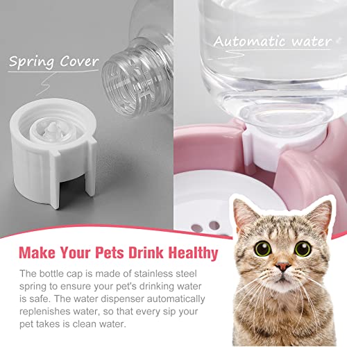 Pink Dog and Cat Bowls with Water Dispenser