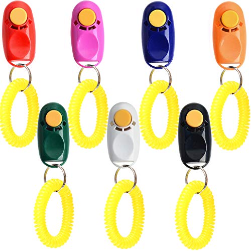 7-Color Pet Training Clicker with Hand Strap