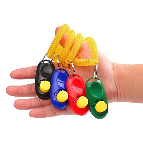 7-Color Pet Training Clicker with Hand Strap