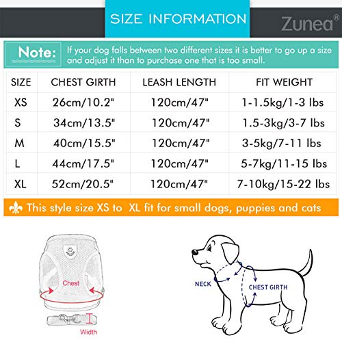 Zunea Adjustable No Pull Dog Harness and Lead Set