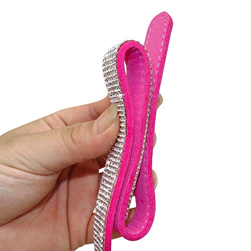 Haoyueer Bling Suede Dog Collar, Black, XS