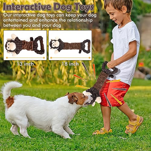 Letsmeet Plush Dog Squeak Toy with Crinkle Paper