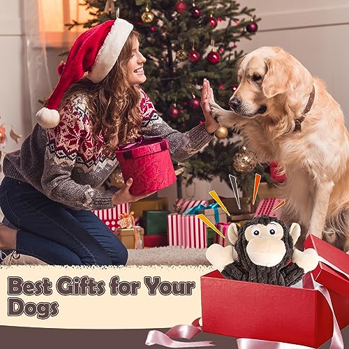 Letsmeet Plush Dog Squeak Toy with Crinkle Paper