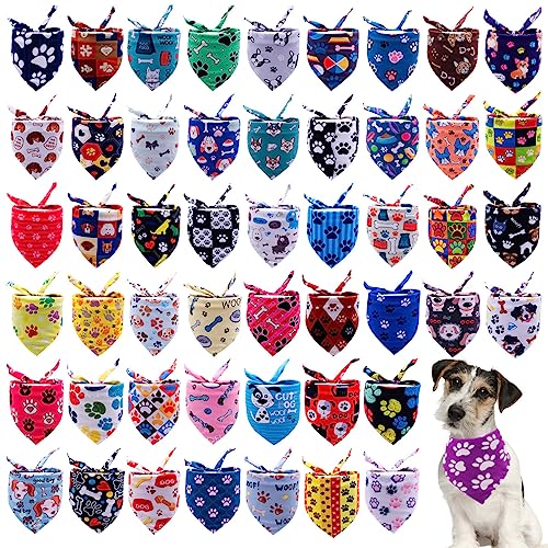 100PCS Small Dog Bandana Pack - Summer Paw Prints