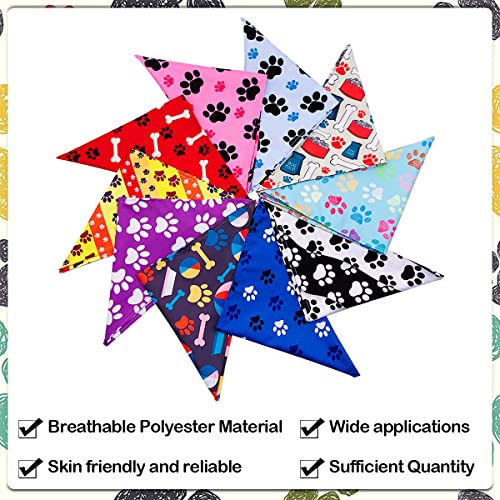 100PCS Small Dog Bandana Pack - Summer Paw Prints