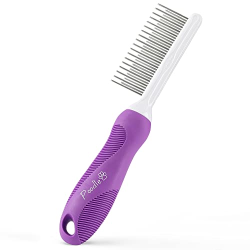Poodle Pet Stainless Steel Detangler Comb, 2-in-1