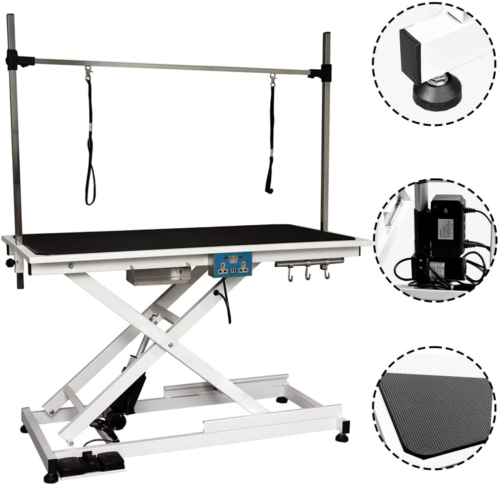 Heavy Duty Electric Poodle Grooming Table with Hydraulic Adjustments
