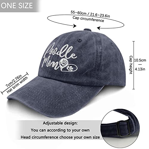 Poodle Mom Baseball Hat - Vintage Washed Adjustable Cap