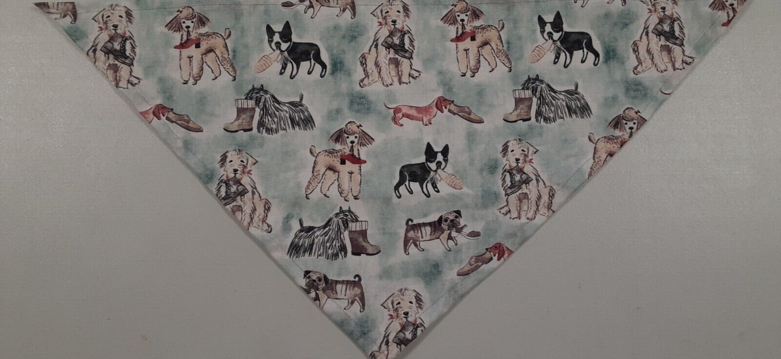 Poodle Dog Bandana/Scarf - Tie On, Shoes - Green