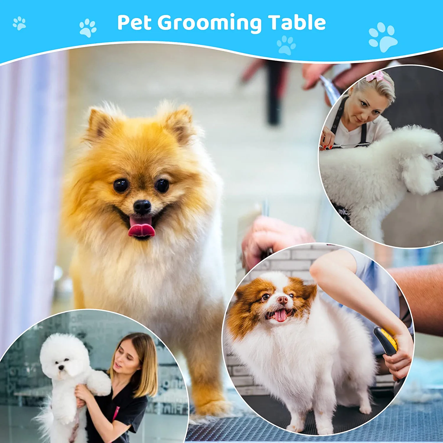 43" Adjustable Hydraulic Grooming Table for Poodle Dogs