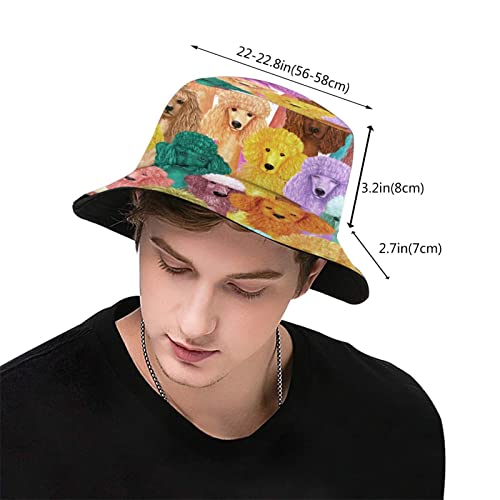 Colorful Poodle Dog Bucket Hat - Cute and Stylish