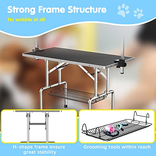 Adjustable 46'' Poodle Grooming Table with Accessories