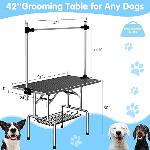 Adjustable 46'' Poodle Grooming Table with Accessories