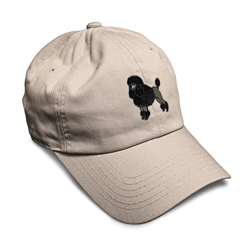 Poodle Black Embroidered Baseball Cap for Men & Women