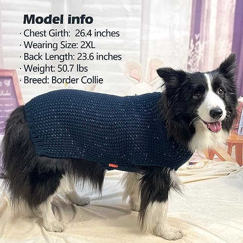 Reflective Poodle Dog Sweater for Large Dogs, Navyblue
