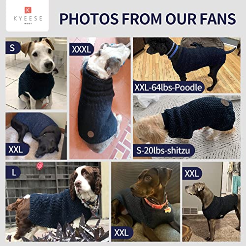 Reflective Poodle Dog Sweater for Large Dogs, Navyblue